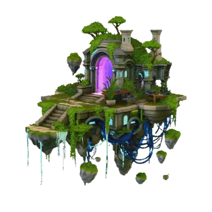 Celestial Sanctuary 3D model, vytvořený pomocí AI