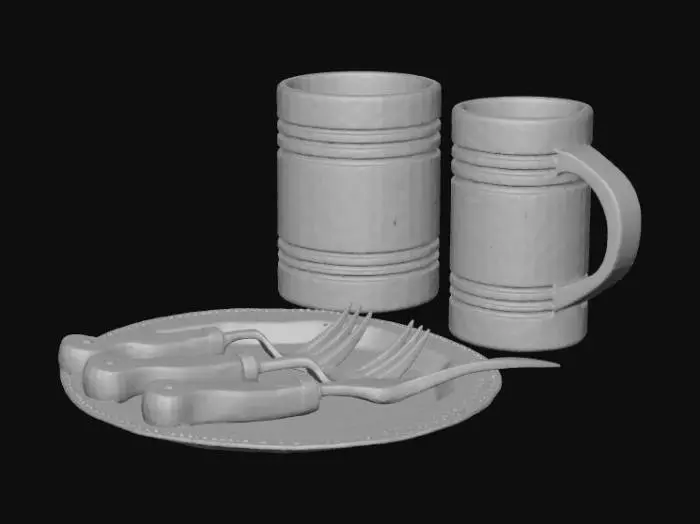 3D model for Rustic Dining Set