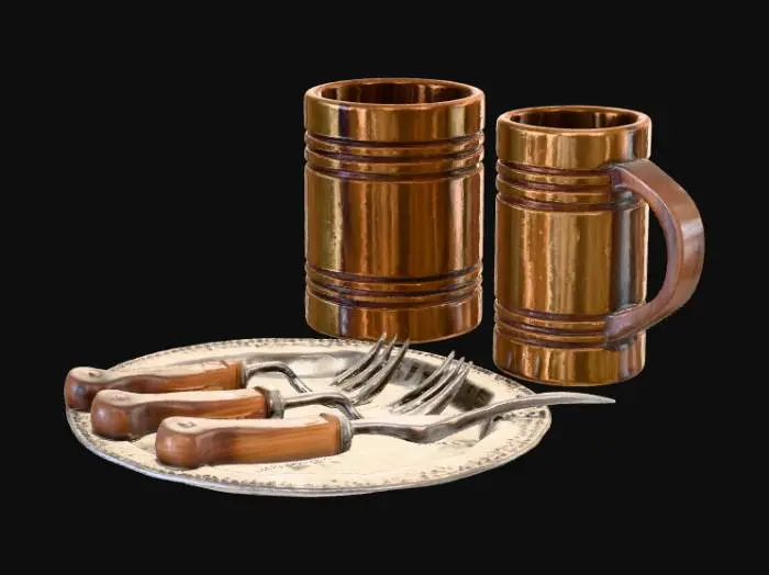 3D model for Rustic Dining Set