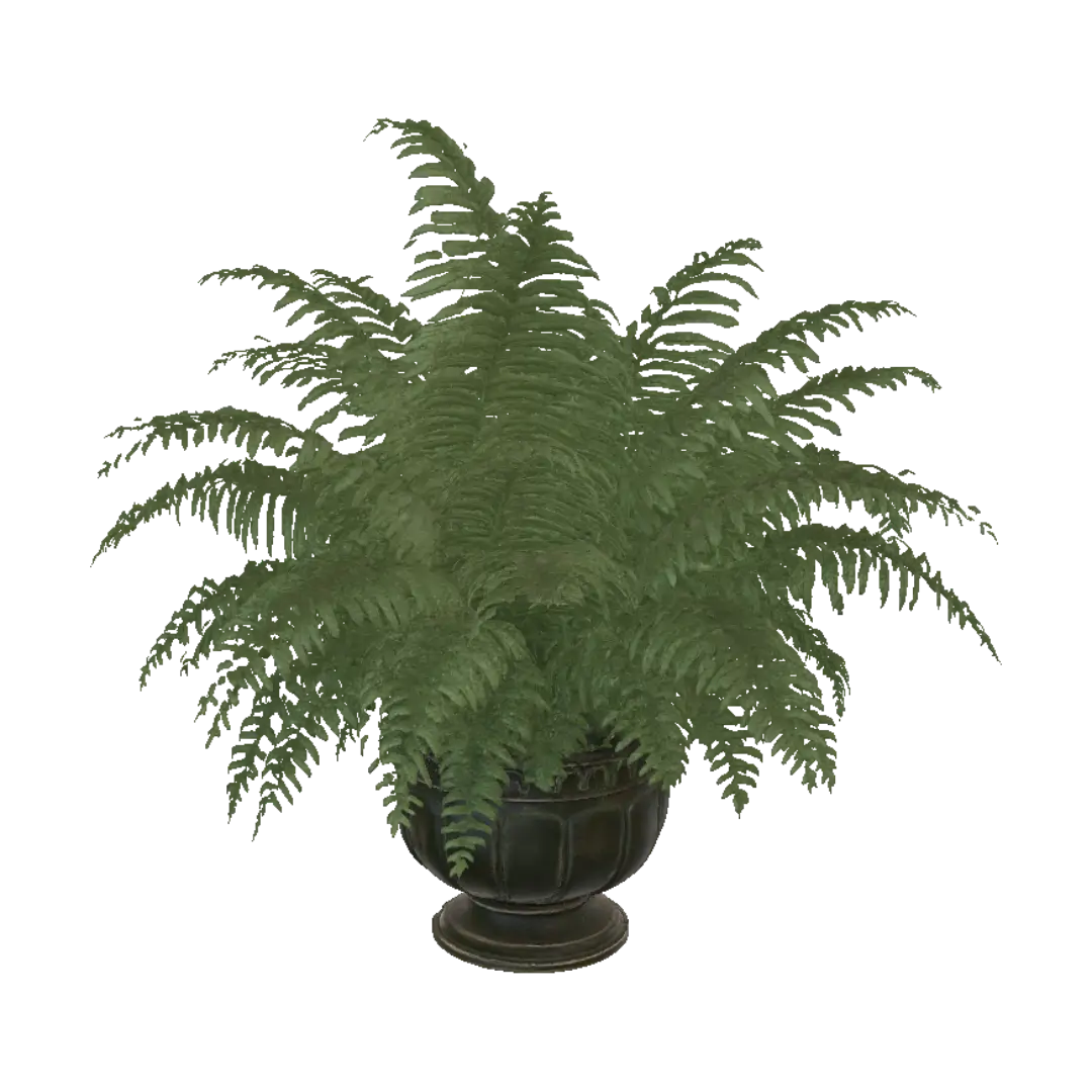 Large Potted Fern - Urn 3D model, vytvořený pomocí AI