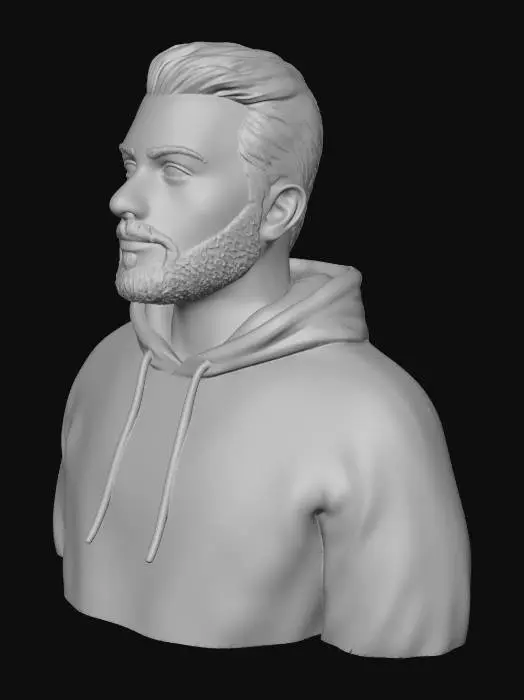 3D model for Portrait of a man in a hoodie (enes batur)