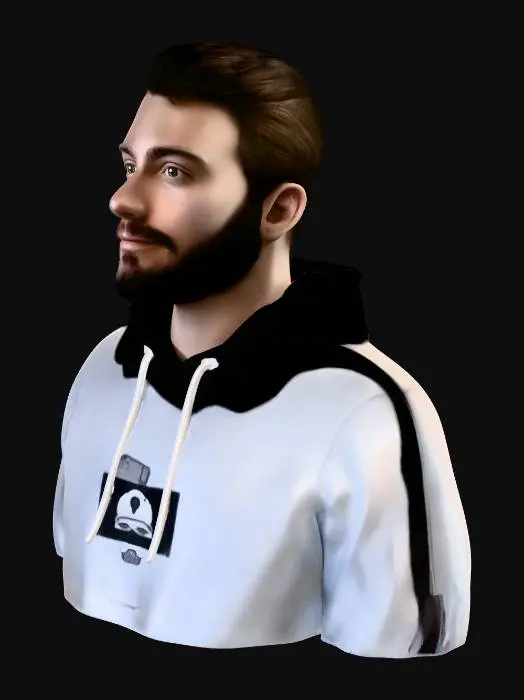 3D model for Portrait of a man in a hoodie (enes batur)