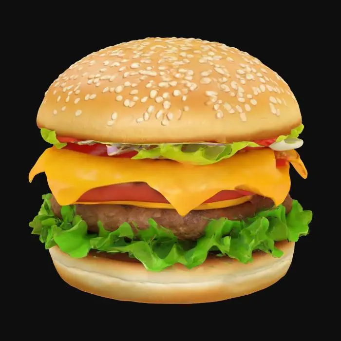 3D model for burger nothing outside hyper realistic 