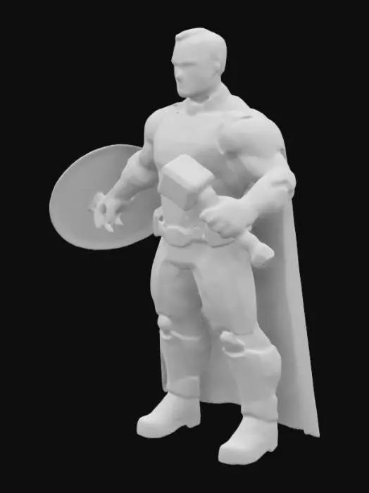 3D model for captan america with the thor hammer
