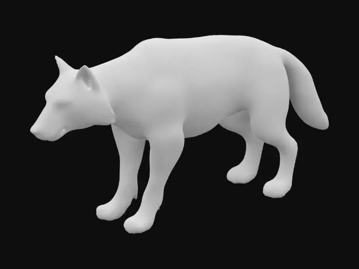 3D model for Giant wolf dog with docked tail, muscular 