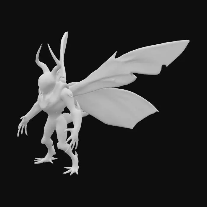 3D model for антропоморфный Дрон-бот со стилизацией под насекомое  божью коровку, красно-черные цвета, крылья, брутальность, красный хромированный металл высочайшей детализации, зеленые фонари- глаза, высочайшая детализация, высокая детализация грязи, хромированные-углепластиковые вставки сверхвысокой детализации, сверхвысочайшая детализация 8k, высочайшая детализация отражений, ,HDR