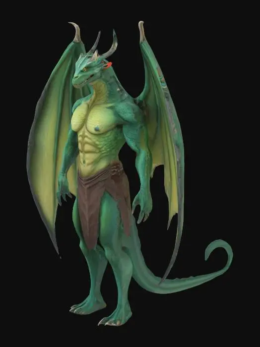 3D model for anthropomorpher dragon male