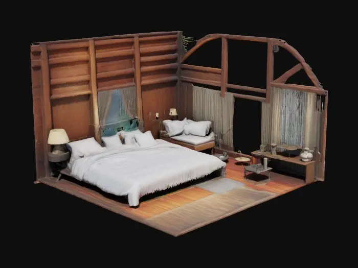 3D model for I want you to create a hotel room that is in a tree. High detail. Very realistic 