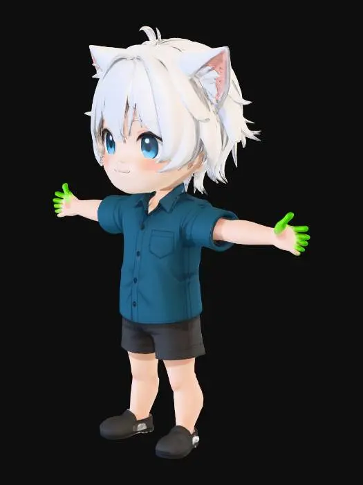 3D model for Cat-Eared Chibi Boy