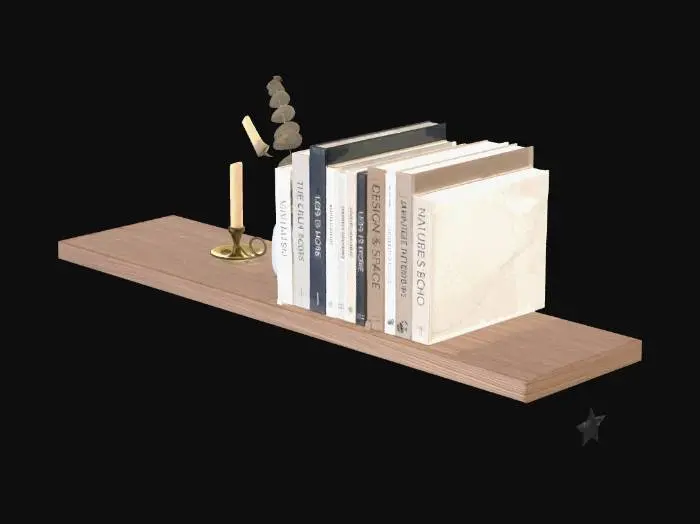 3D model for Minimalist Bookshelf on a Black Wall