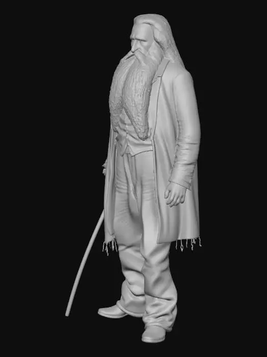 3D model for Old man with a stick