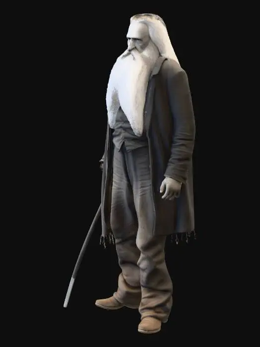 3D model for Old man with a stick
