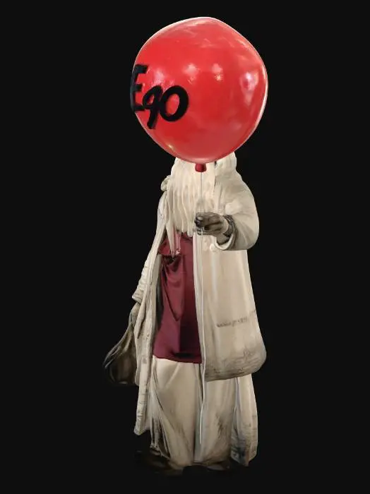 3D model for Old Man with Red Balloon