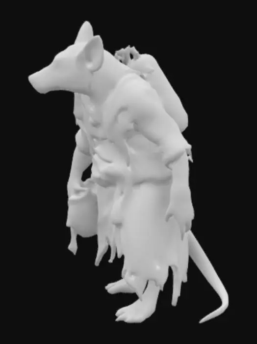3D model for skaven female fat