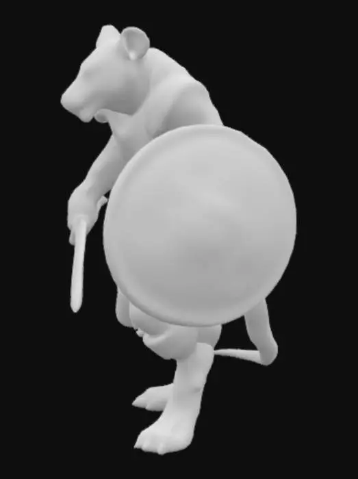 3D model for a ratfolk gradiator for a dnd game