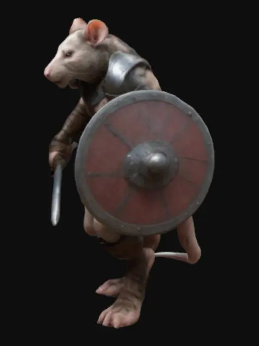3D model for a ratfolk gradiator for a dnd game
