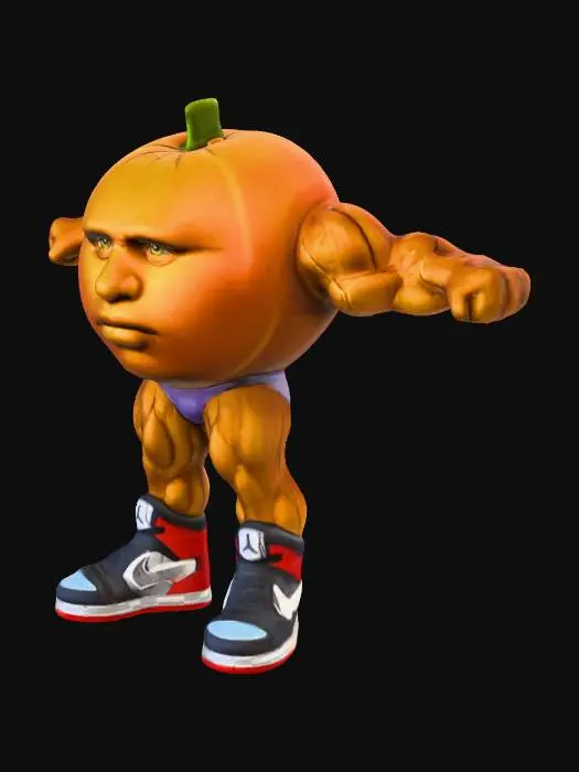 3D model for Muscular Orange Hero