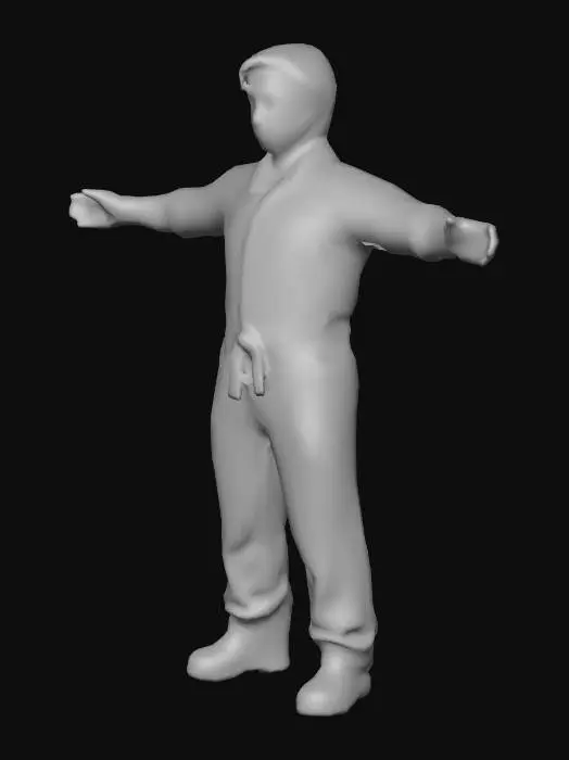 3D model for Worker in Orange Jumpsuit
