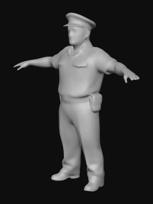 3D model for Officer in Blue Uniform