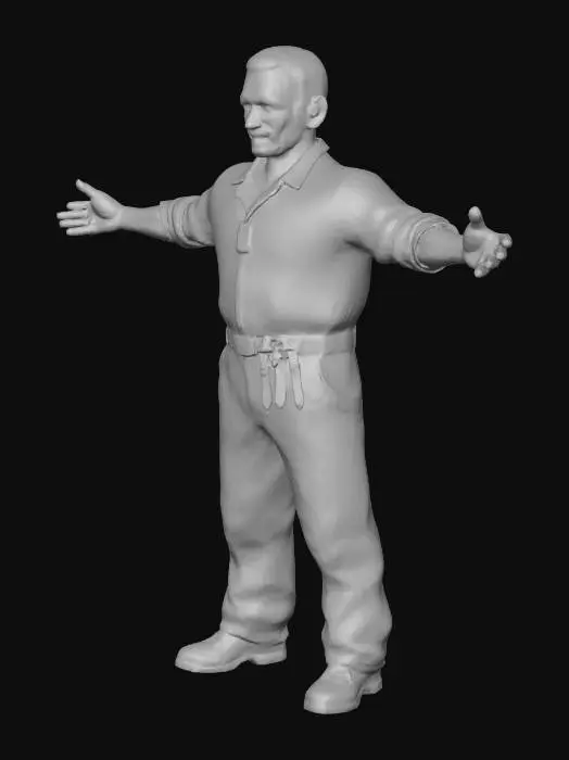 3D model for Carpenter in Orange Jumpsuit