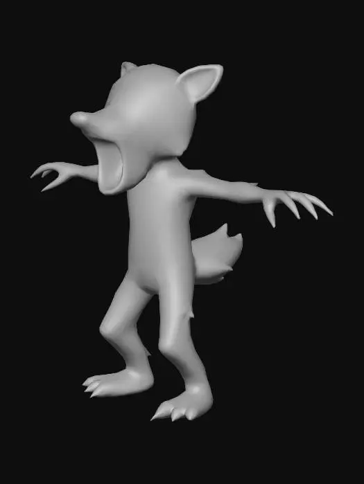 3D model for Surprised Bear Creature