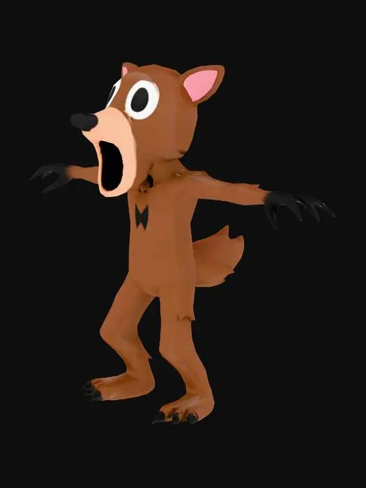3D model for Surprised Bear Creature