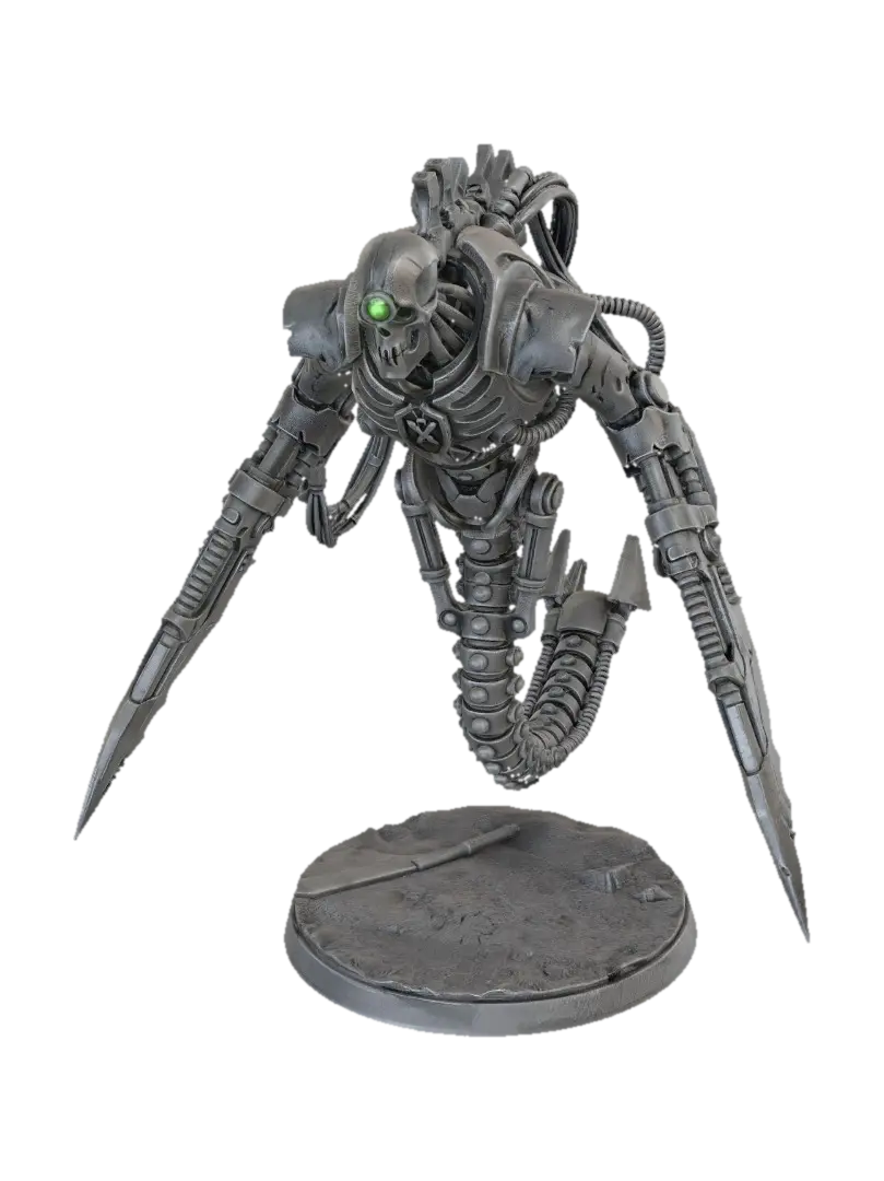 Modelo 3D de Tabletop miniature style, 32mm heroic scale heroic sci-fi robotic wraith, space undead… - Pose, gerado por IA