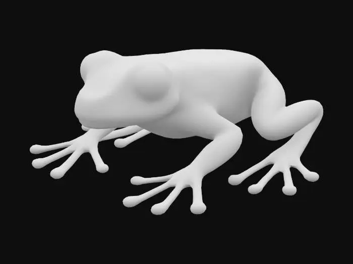 3D model for green dart frog on black background