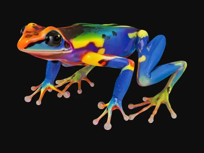3D model for rainbow dart frog