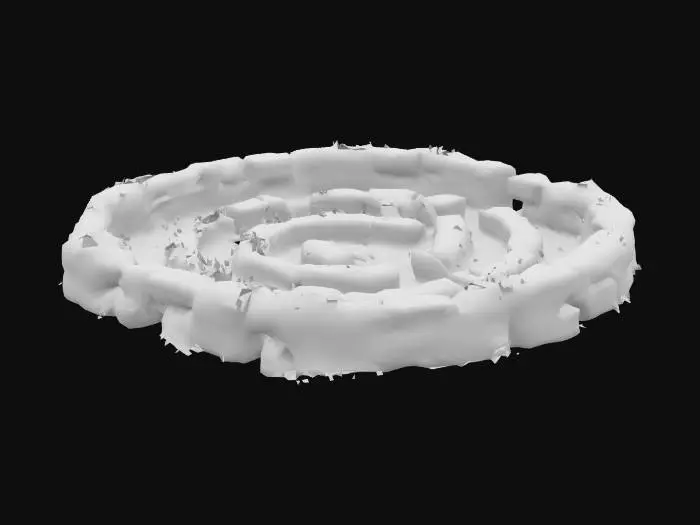 3D model for a maze made from stone and grass