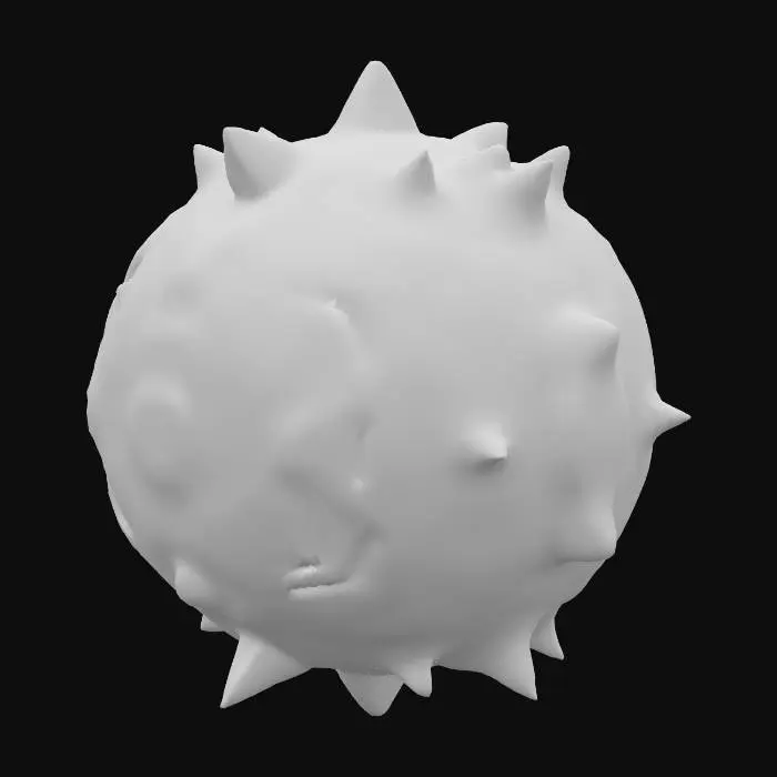 3D model for A sci-fi cyber planetoid, its surface a complex tapestry of dark, polished metallic plates and gleaming, etched circuits. Angular, crystalline spires protrude at various points, emitting soft, pulsing blue and green light. The texture is a blend of smooth, cold metal and intricate, raised circuitry, giving it a high-tech, artificial feel. Its overall spherical shape is broken by geometric structures and integrated energy conduits, suggesting a fully automated, advanced celestial body.