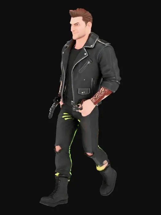 3D model for villain human walking the streets , the character is like a gta guy
