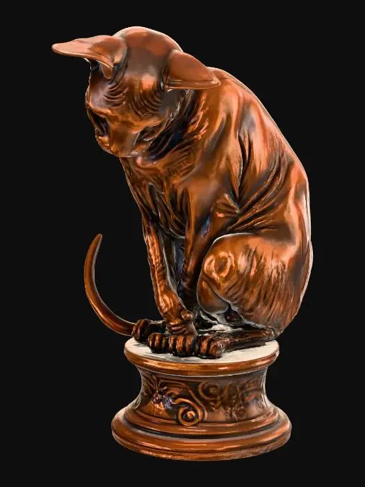 3D model for Bronze Dinosaur on a Pedestal