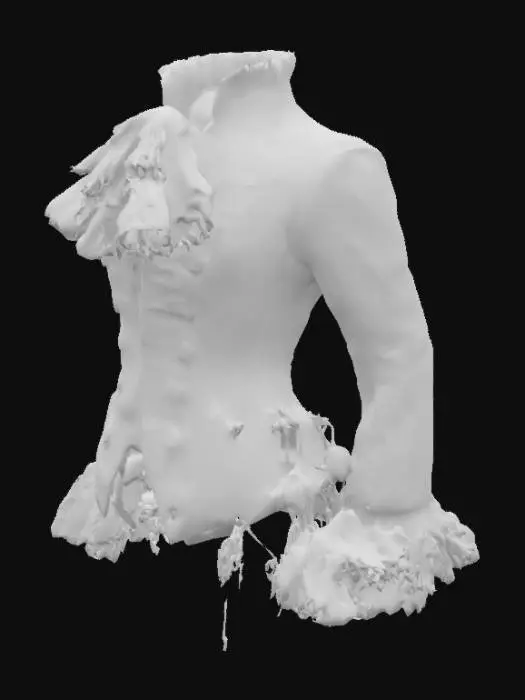 3D model for frilled red and white mozart jacket