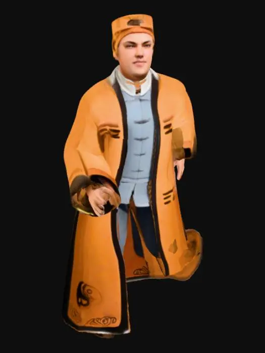 3D model for Taoist Monk in Traditional Attire