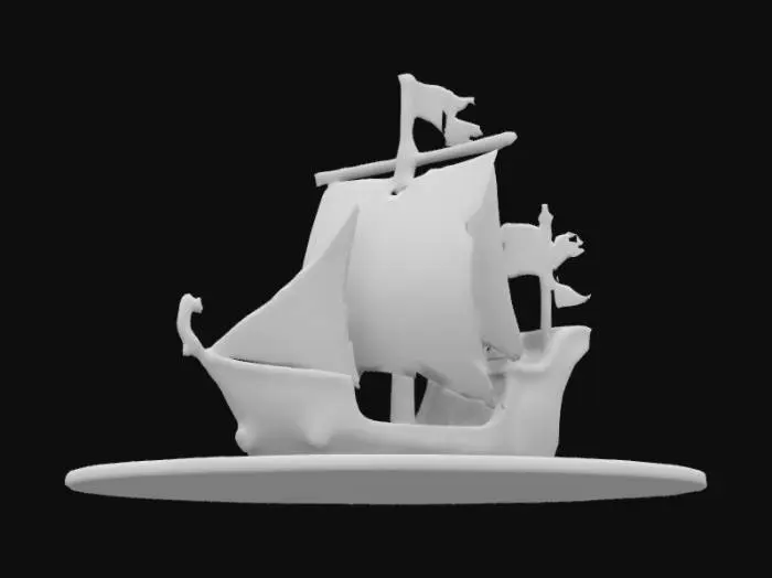 3D model for 帆船 中世纪 卡拉克船型 木质结构 卡通风格