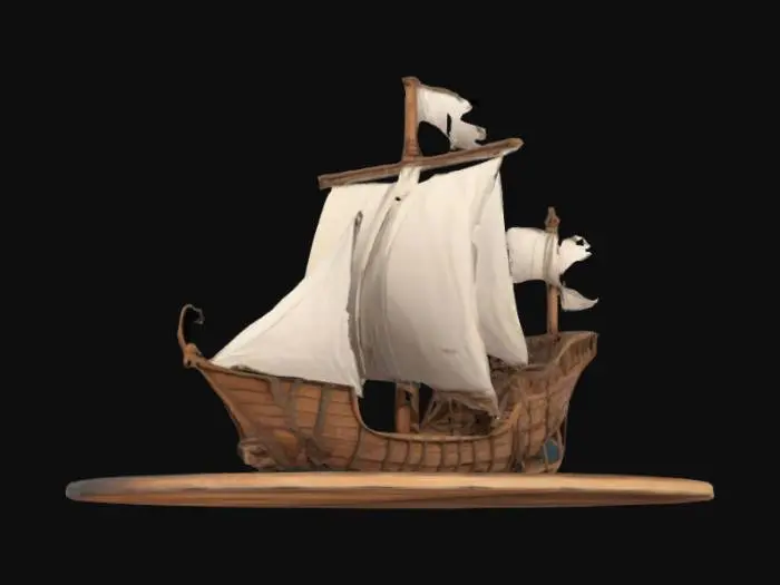 3D model for 帆船 中世纪 卡拉克船型 木质结构 卡通风格