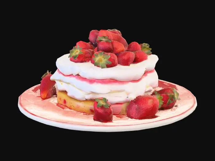 3D model for suntuosa tarta de fresa con merengue