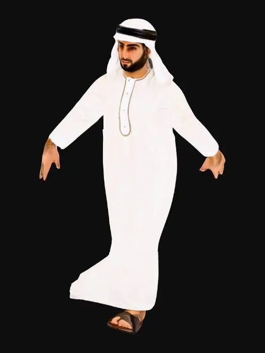 3D model for Emirati Arab Male, wearing Arab clothes