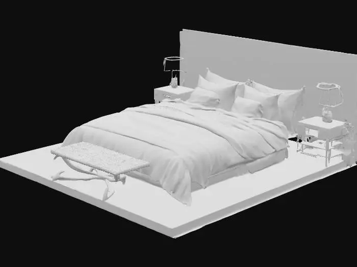 3D model for Large Glamping Tent With Luxury Interior.