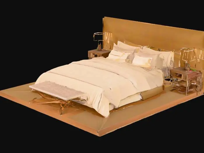 3D model for Large Glamping Tent With Luxury Interior.