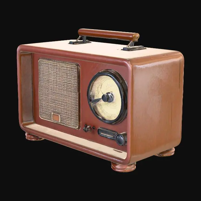 3D model for klasik eski bir radyo görümünde içi boş kumbara olarak kullanılacak bir radyo