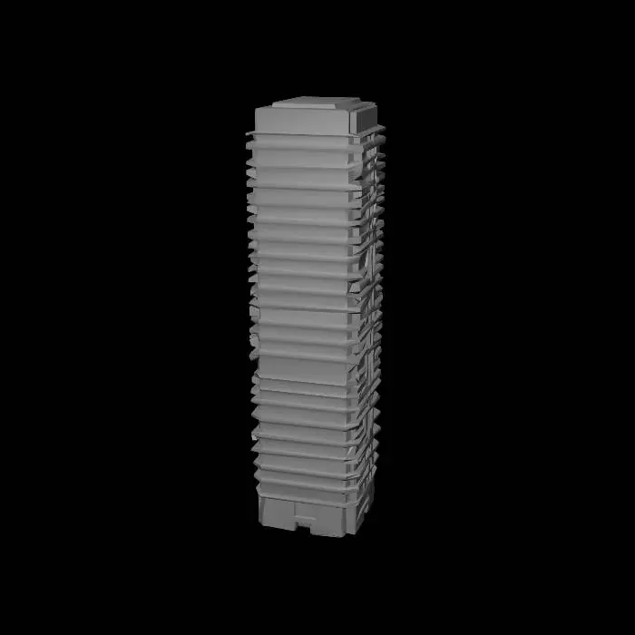 3D model for A lareg skyscraper office building for a 3d Kaiju game where buildings are destroyed. 50 stories stories with balconies.