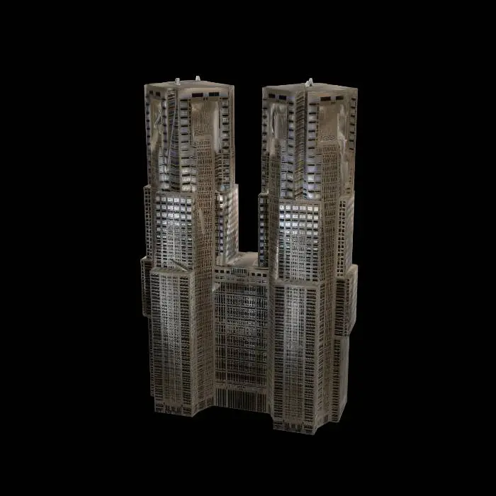3D model for Twin Towers at Sunset