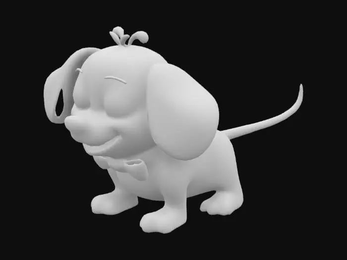 3D model for Erstelle mir einen süßen Dackel, mit einer Fliege um den Hals