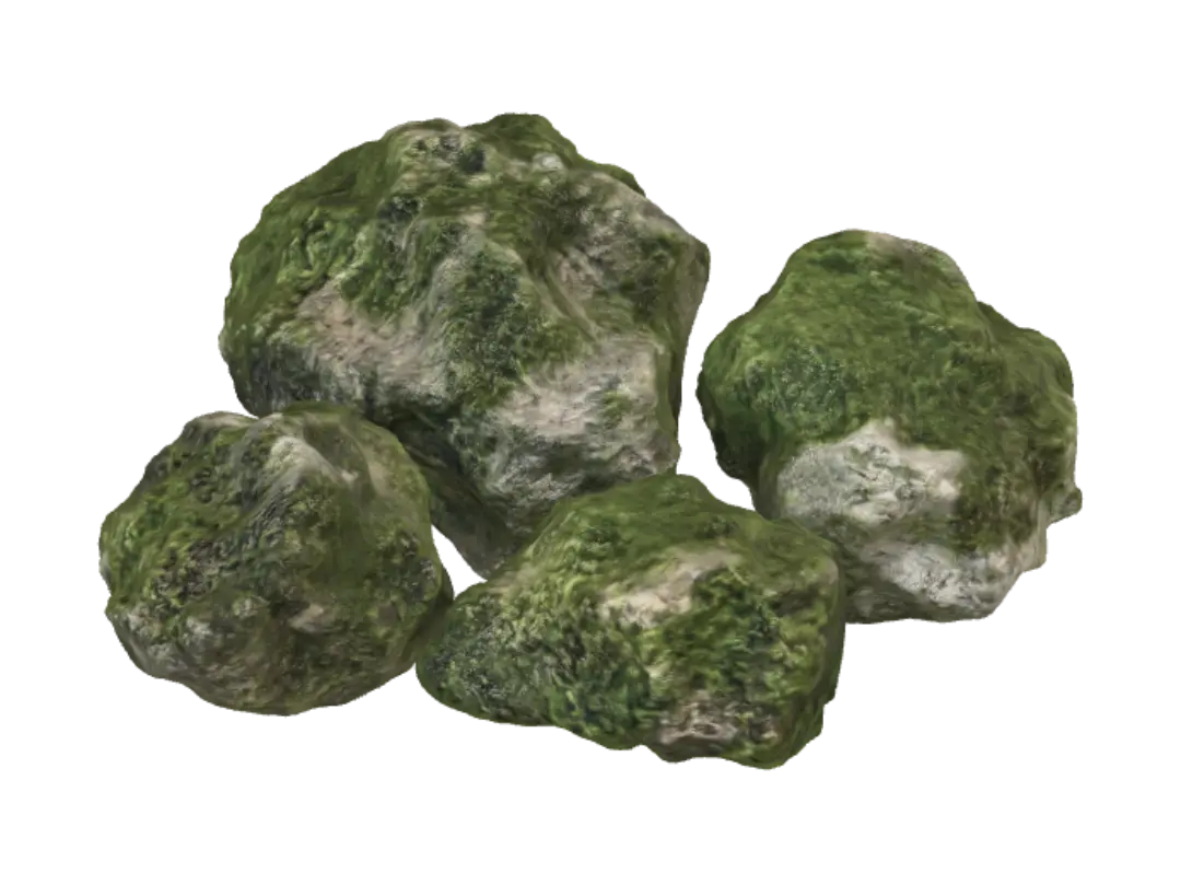 Mossy Rocks yapay zekâ ile oluşturulmuş 3D model