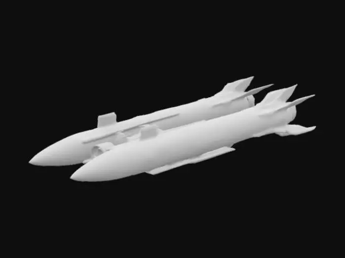 3D model for Crie 500 misseis futurista inovador e realista com espáços uns dos outros e com estilo futurista na cor de ouro e fogo com preto e roxo e azul neon