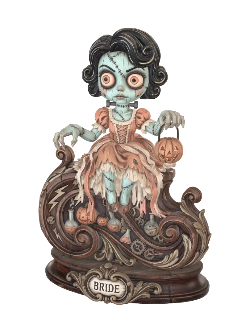 litle reanimated bride - Oversizedeyes 3D model, vytvořený pomocí AI