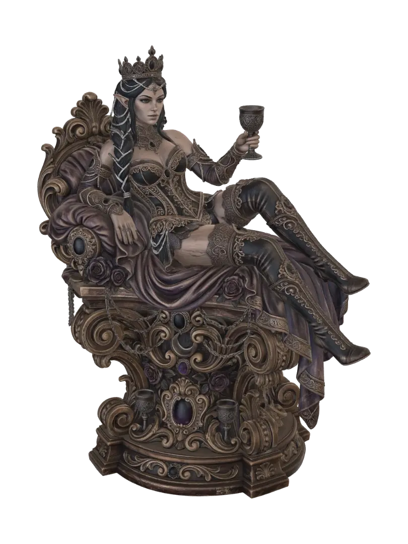 shadow elf noblewoman 3D model, vytvořený pomocí AI