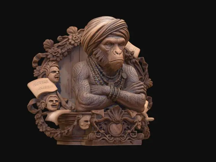 3D model for Turbaned Monkey Sage